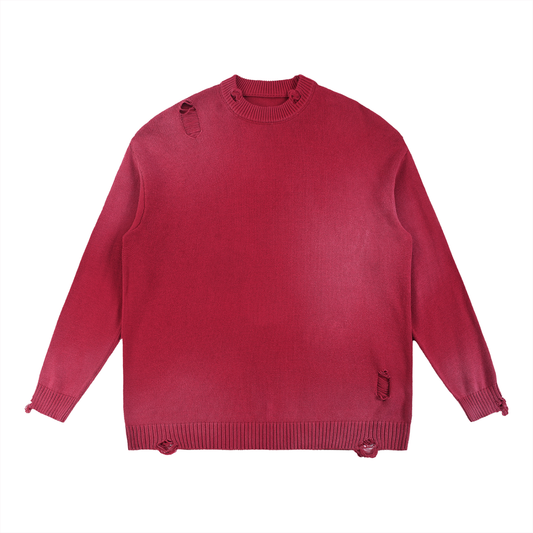 Free Bleeder Sun Fade Distressed Ripped Crewneck sweater