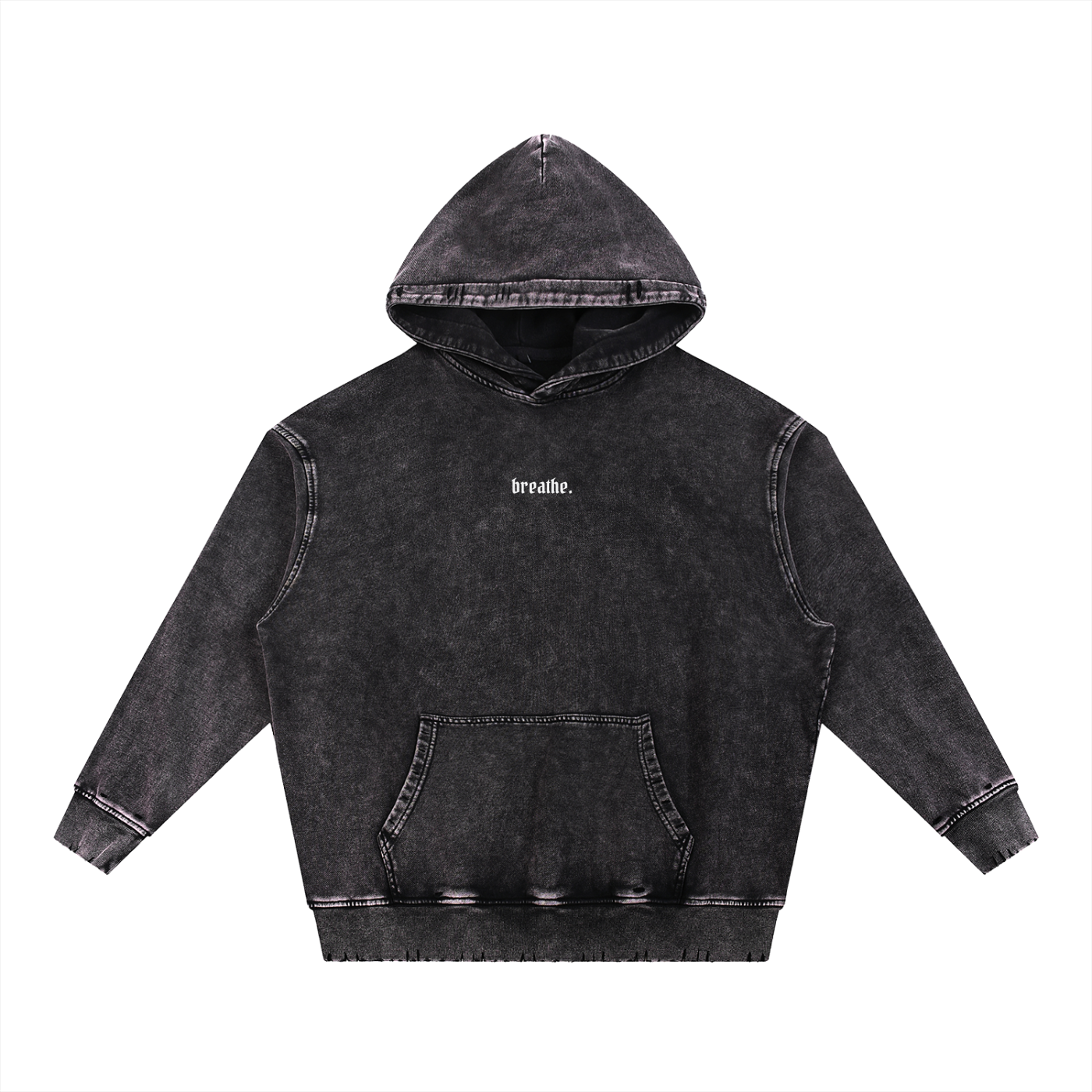 Breathe Snow Wash Hand-Frayed Heavyweight Hoodie