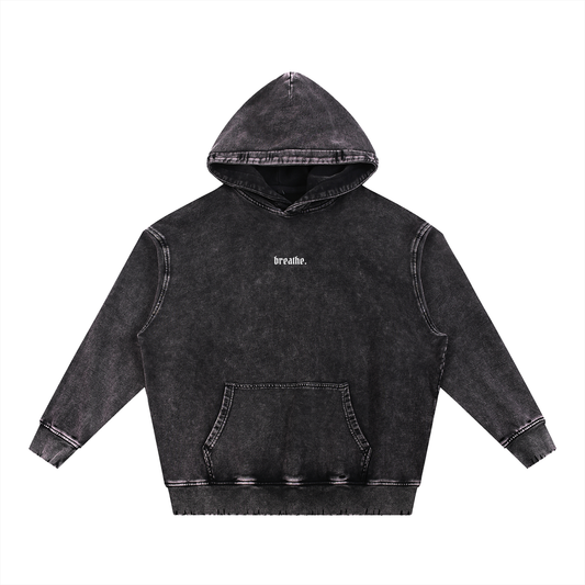Breathe Snow Wash Hand-Frayed Heavyweight Hoodie