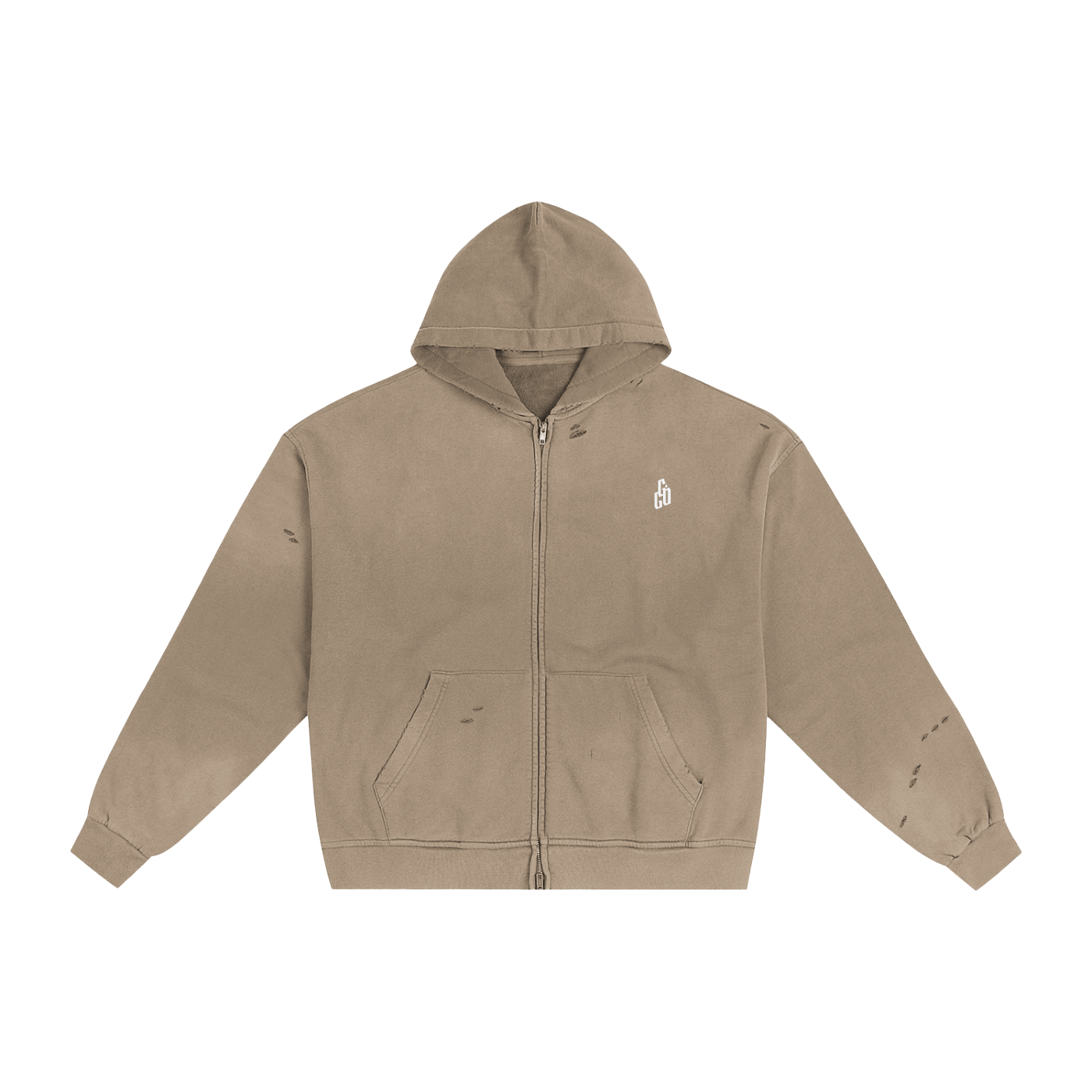 Venus Good Girl Hand-Frayed Sunfade Zip Hoodie