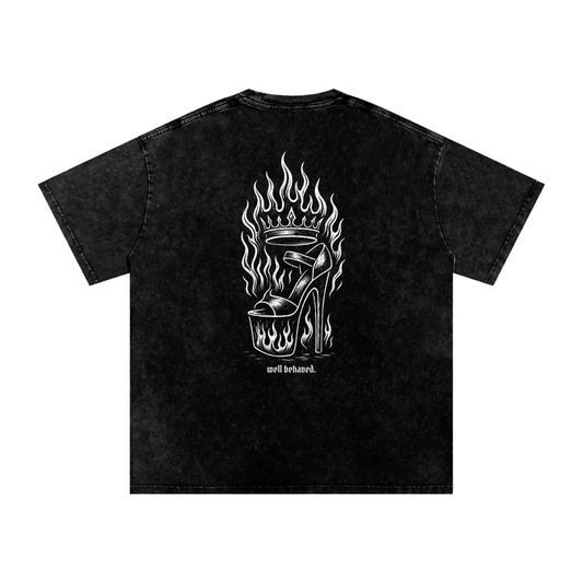 Well Behaved Snow Washed Oversized Cotton T-Shirt