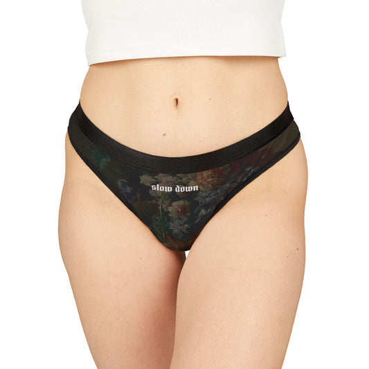 "Slow Down" All Over Floral Print Thong