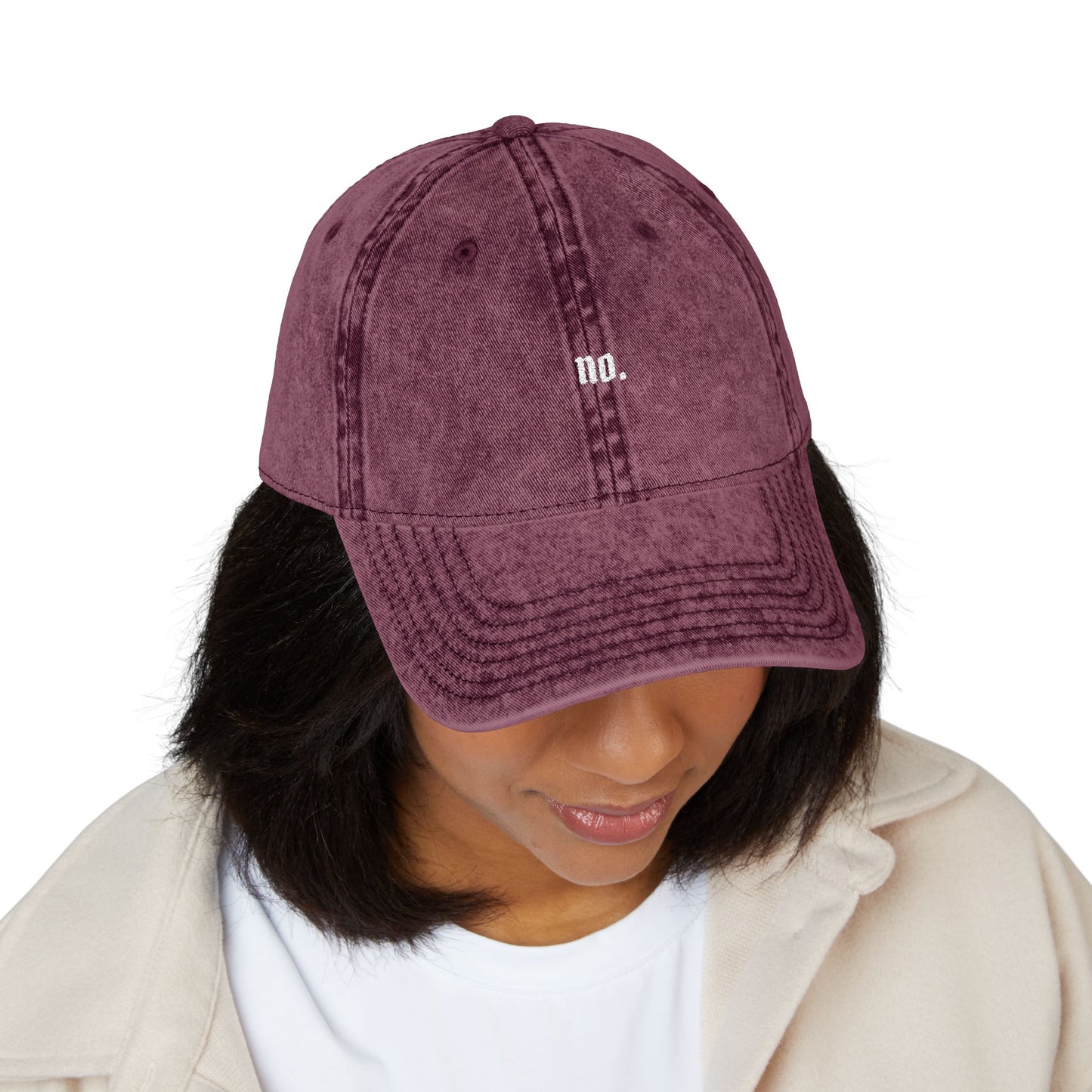 'no.' Vintage Embroidered Cap