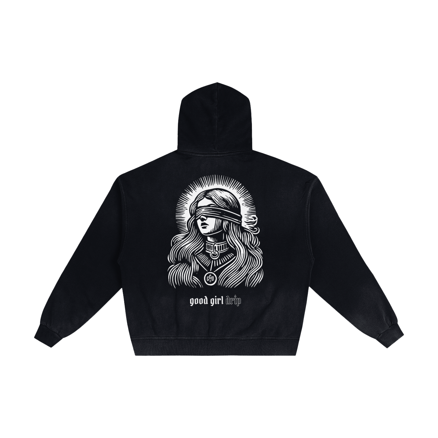 Good Girl Grace Hand-Frayed Sunfade Zip Hoodie