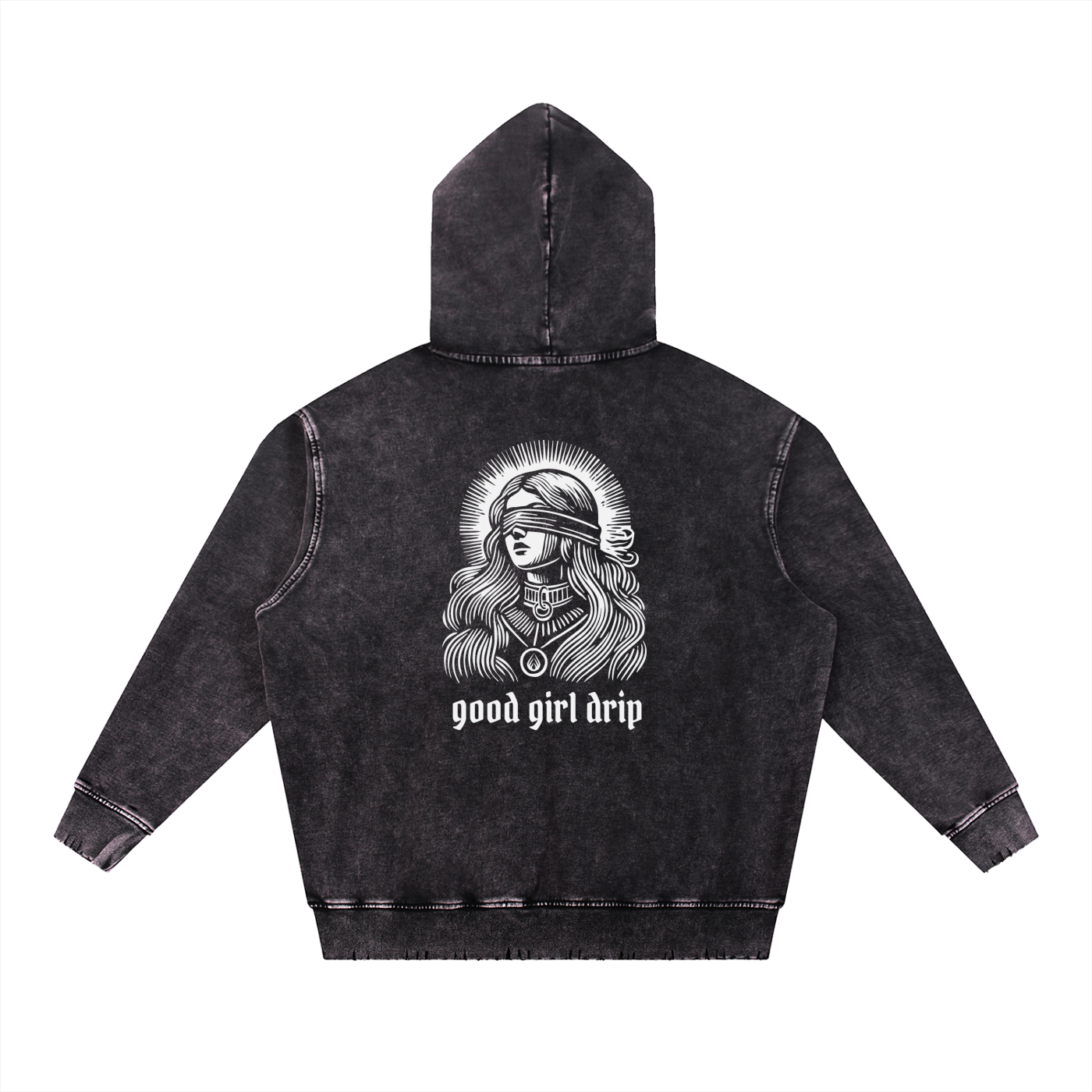 Surrender Snow Wash Hand-Frayed Heavyweight  Hoodie