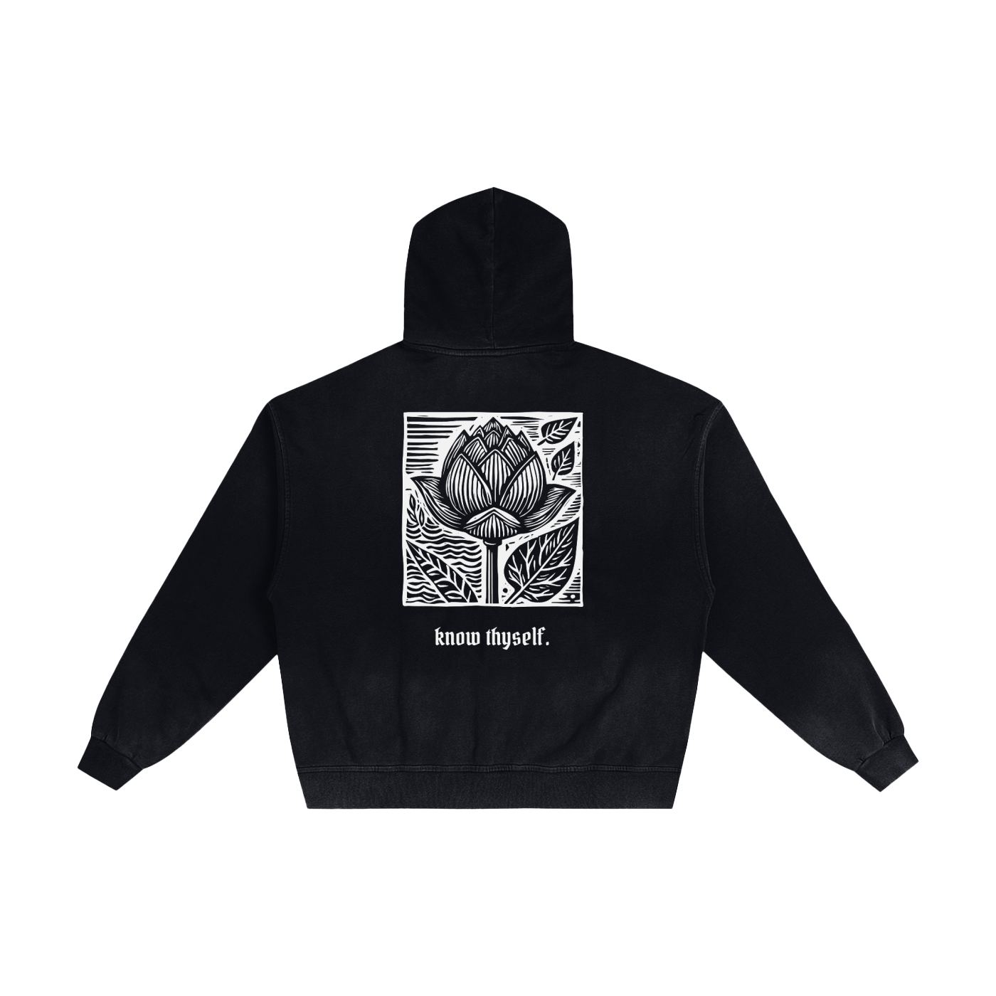 Know Thyself Hand-Frayed Sunfade Zip Hoodie