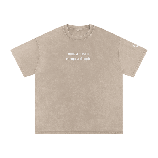 Move a Muscle Snow Washed Oversized Cotton T-Shirt