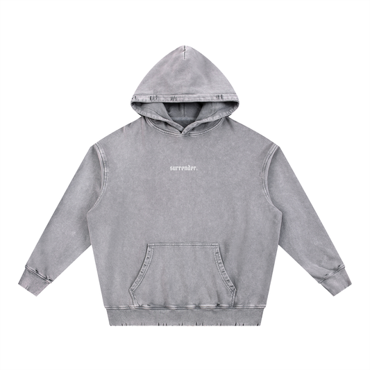 Surrender Snow Wash Hand-Frayed Heavyweight  Hoodie