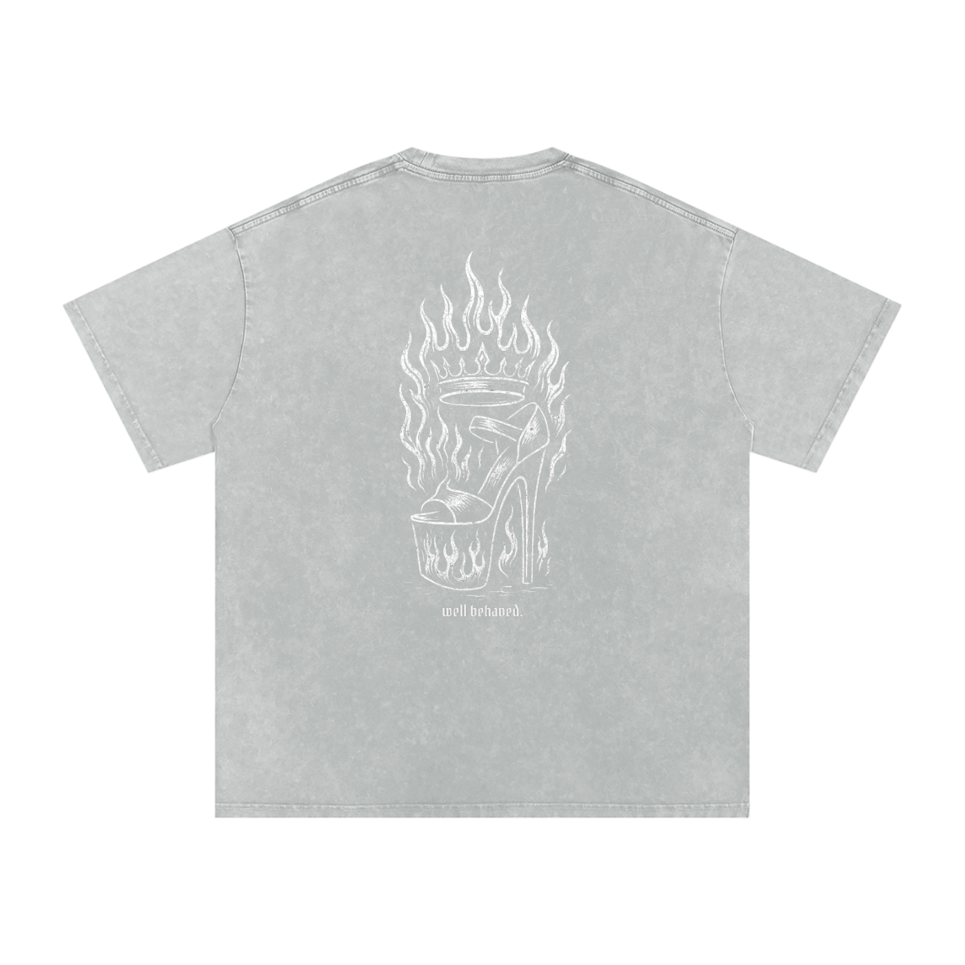 Well Behaved Snow Washed Oversized Cotton T-Shirt