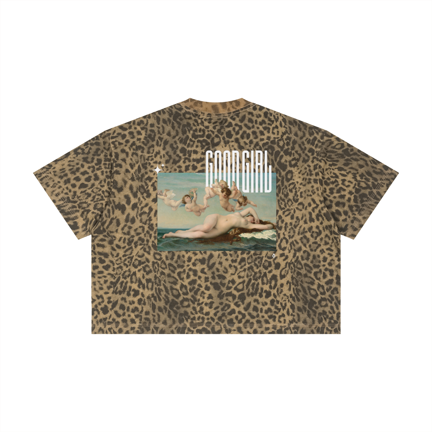Venus Good Girl Leopard Print Boxy T-Shirt