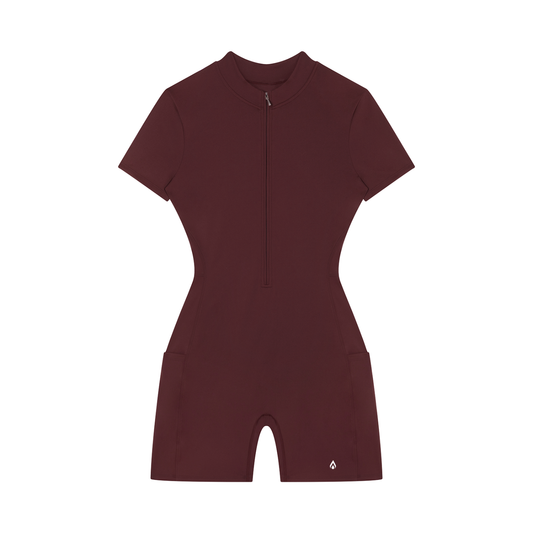 the Drip Quarter-Zip Short Sleeve Romper