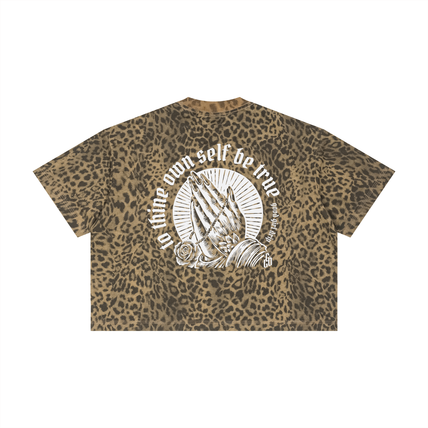 To Thine Own Self be True Leopard Print Boxy T-Shirt