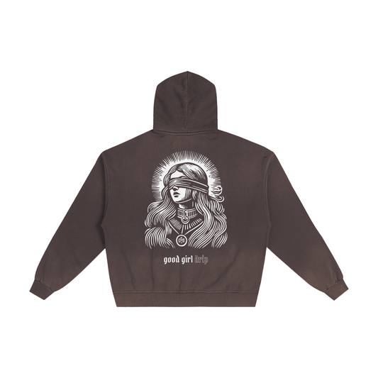 Good Girl Grace Hand-Frayed Sunfade Zip Hoodie