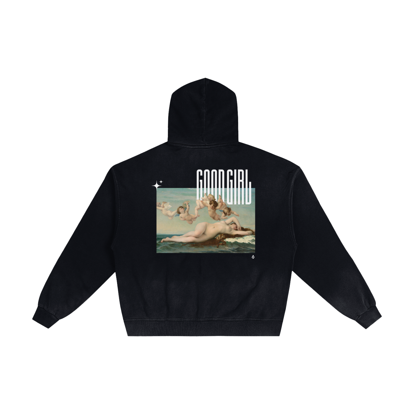 Venus Good Girl Hand-Frayed Sunfade Zip Hoodie