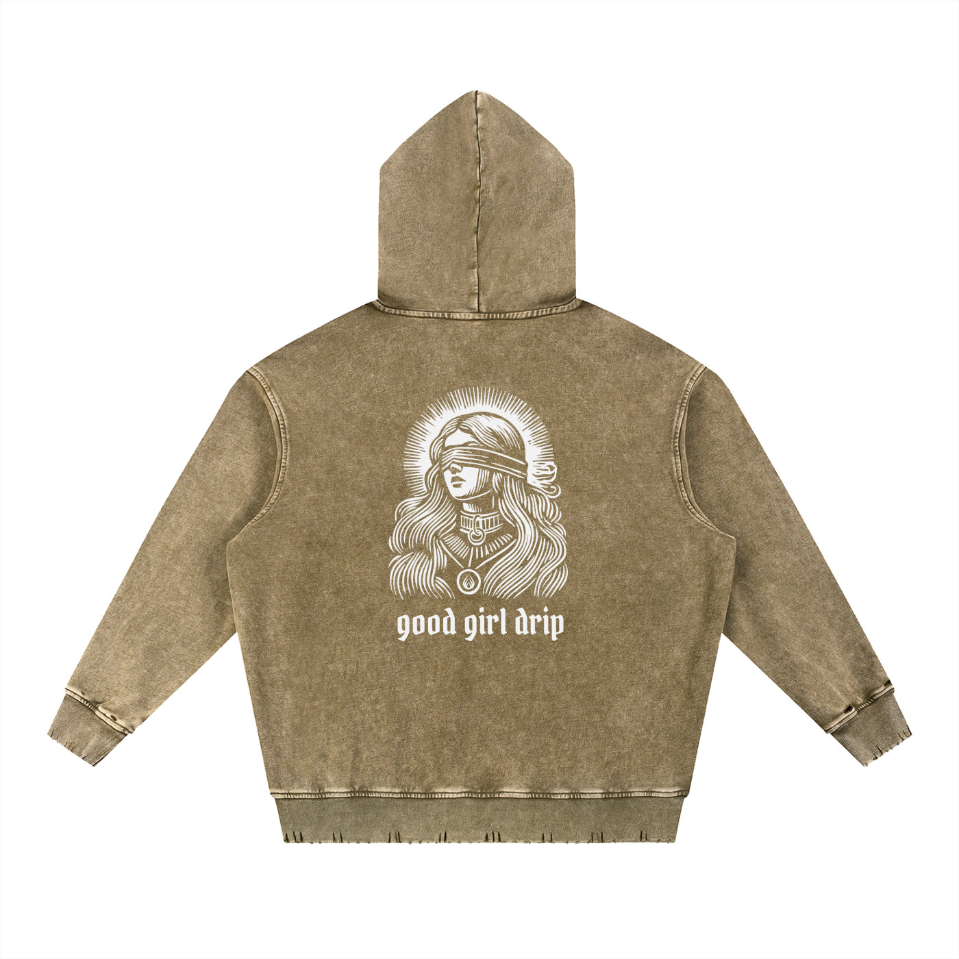 Surrender Snow Wash Hand-Frayed Heavyweight  Hoodie
