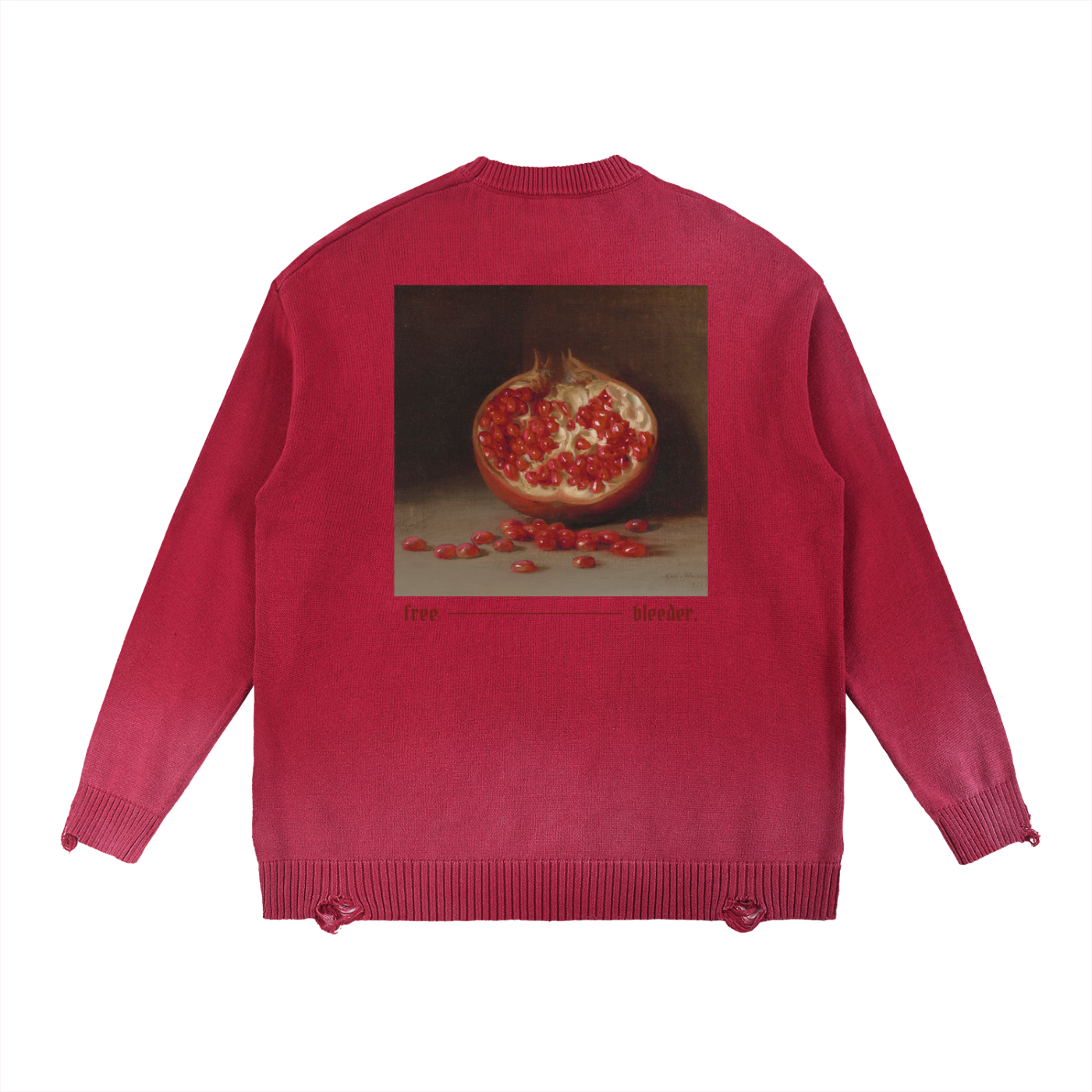 Free Bleeder Sun Fade Distressed Ripped Crewneck sweater
