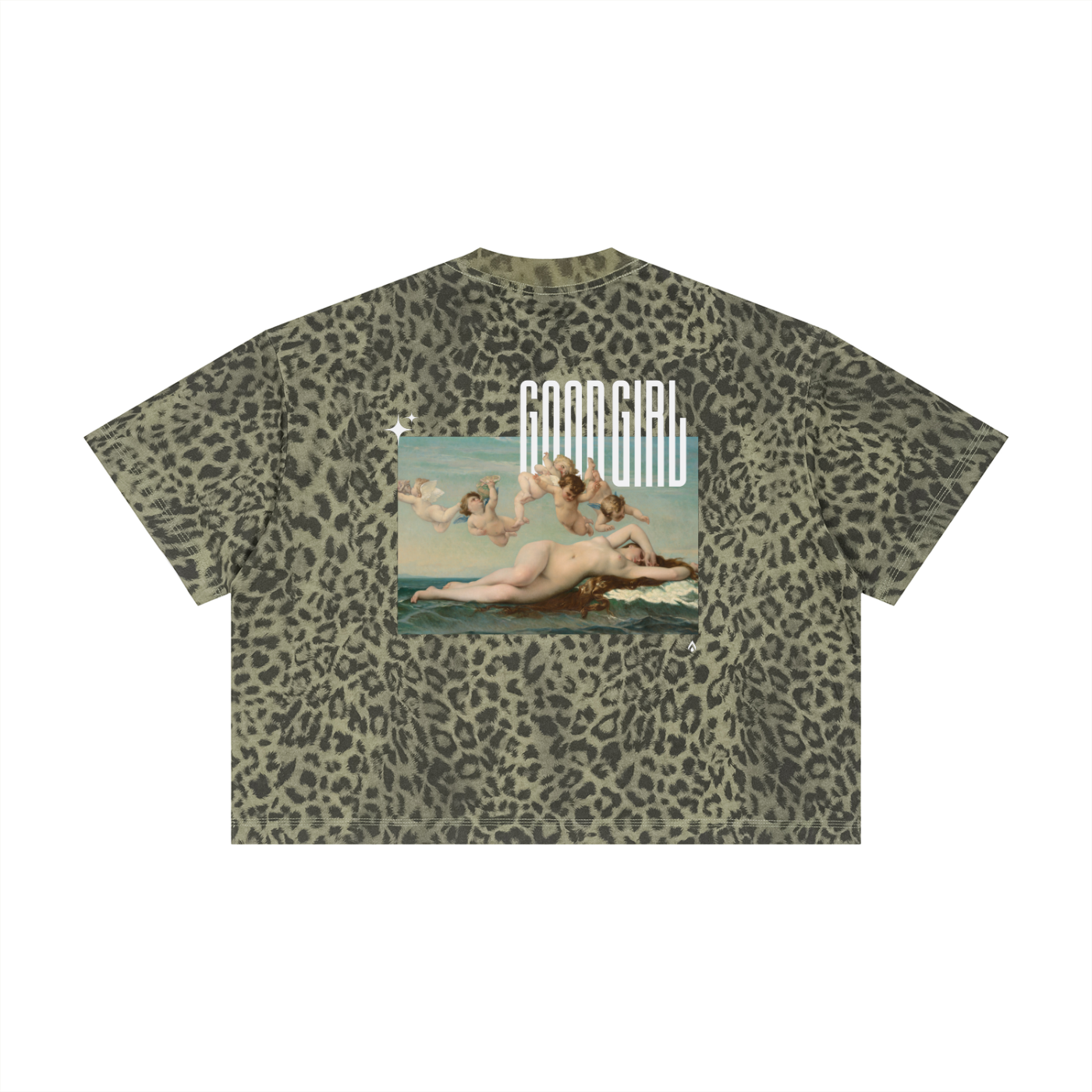 Venus Good Girl Leopard Print Boxy T-Shirt