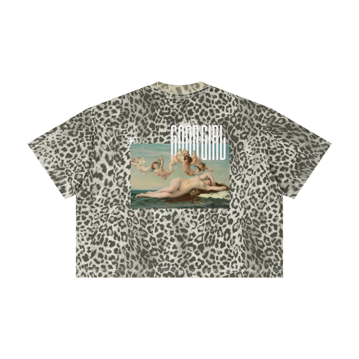 Venus Good Girl Leopard Print Boxy T-Shirt