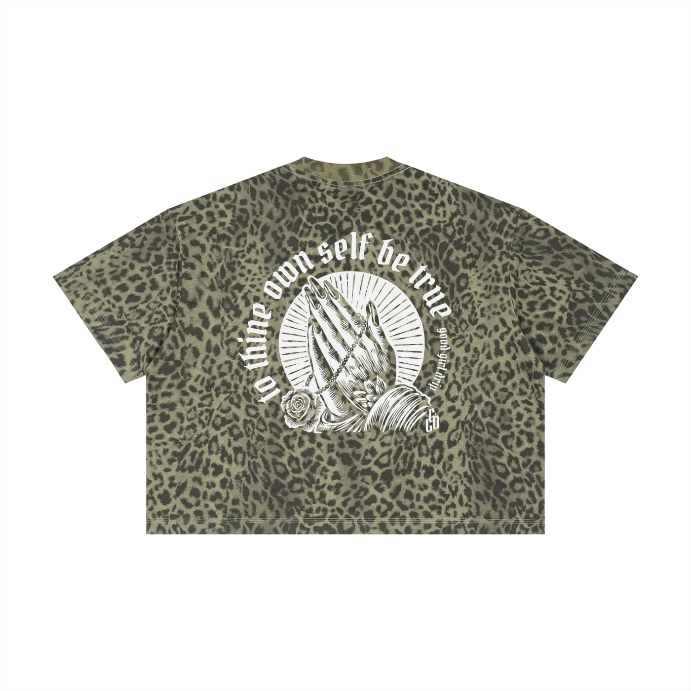 To Thine Own Self be True Leopard Print Boxy T-Shirt