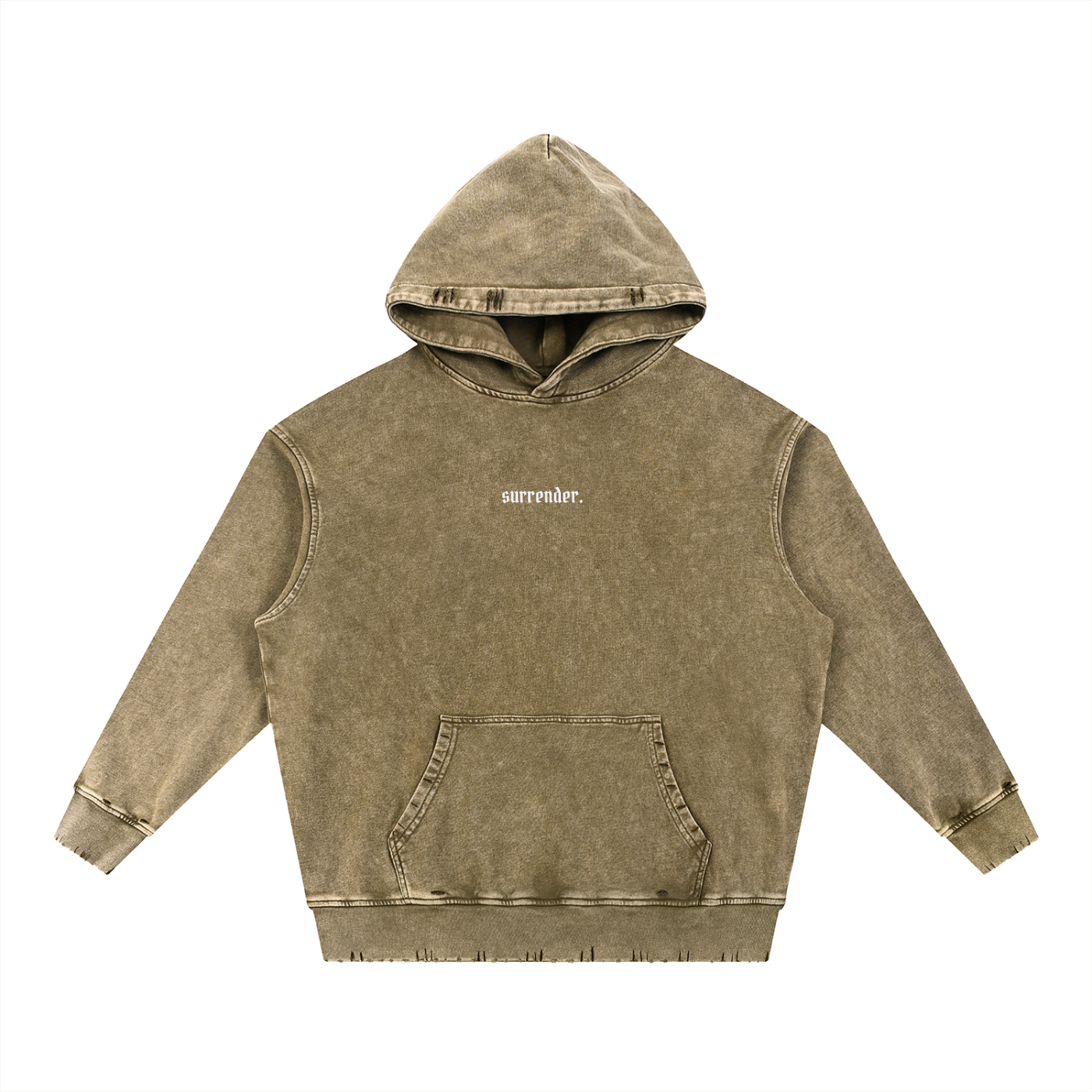 Surrender Snow Wash Hand-Frayed Heavyweight  Hoodie