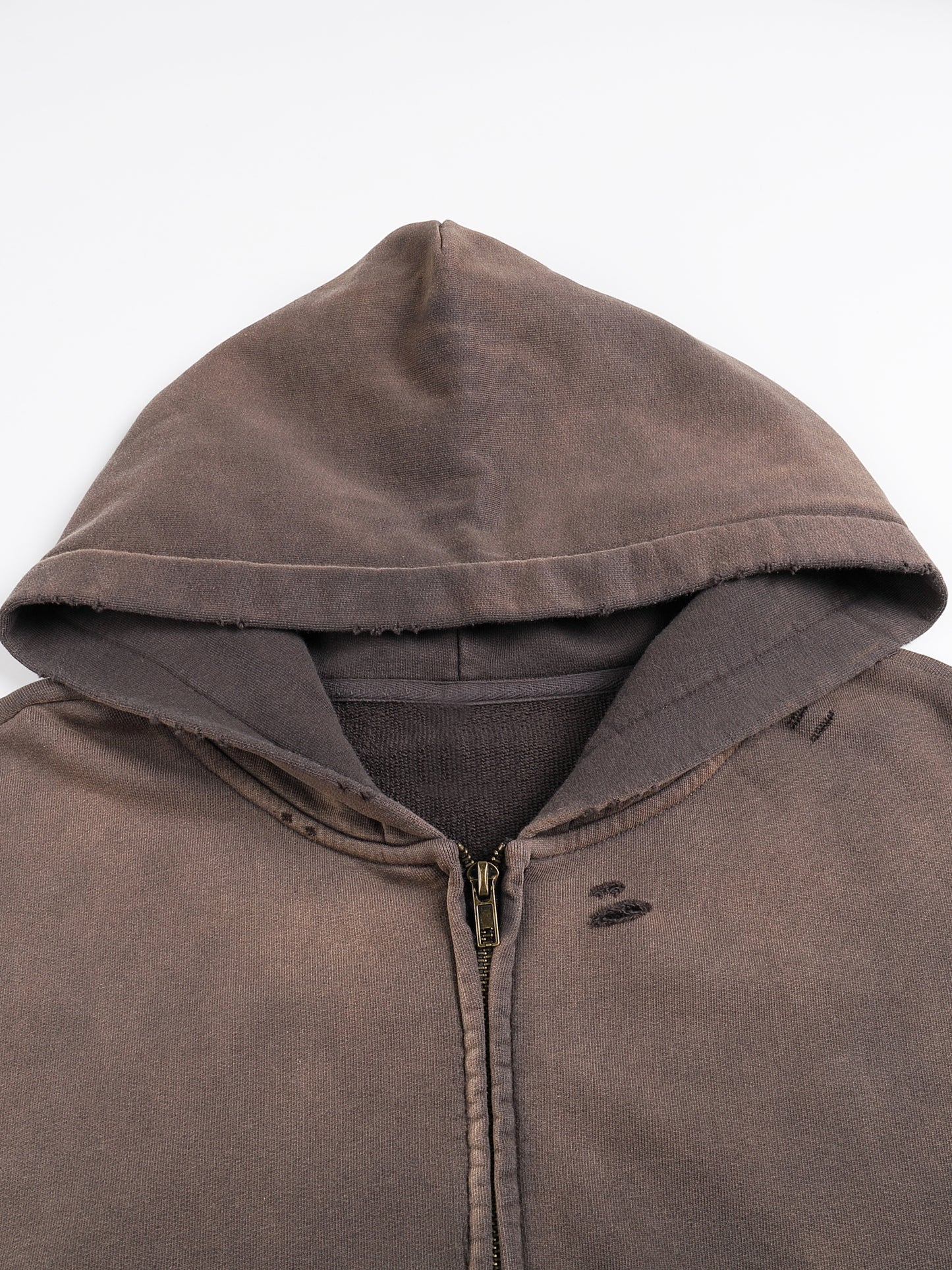Good Girl Grace Hand-Frayed Sunfade Zip Hoodie