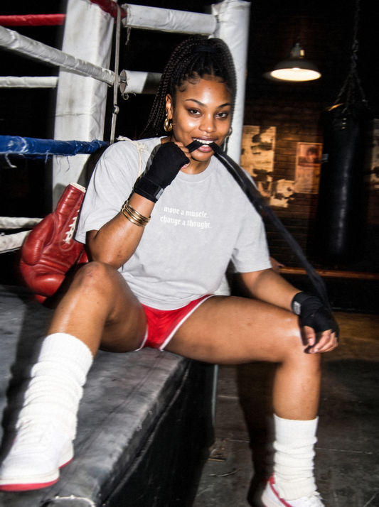 "move a muscle, change a thought." Oversized Gym Tee
